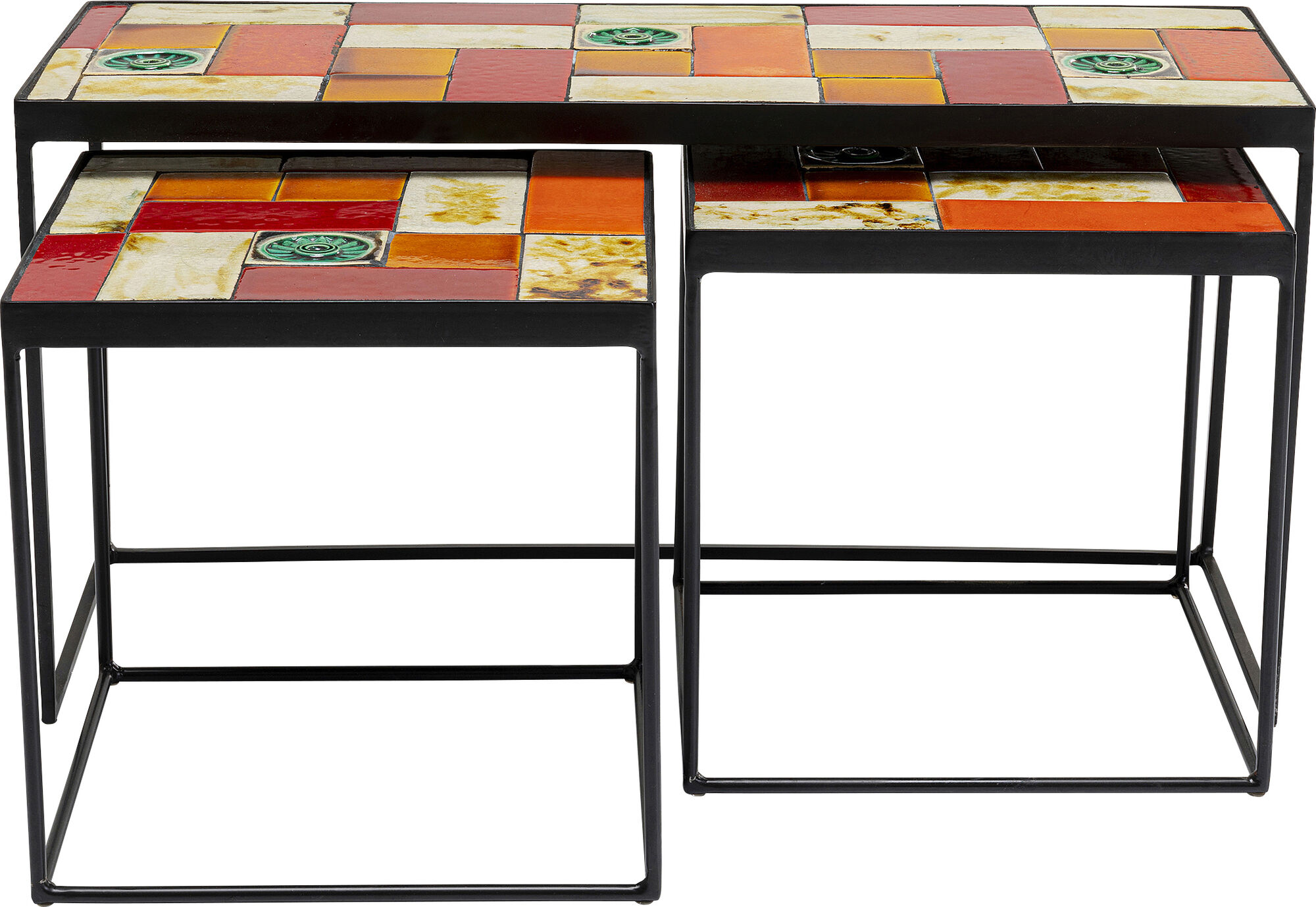 Zestaw trzech stolików kawowych Lisboa kolorowe – obraz-1