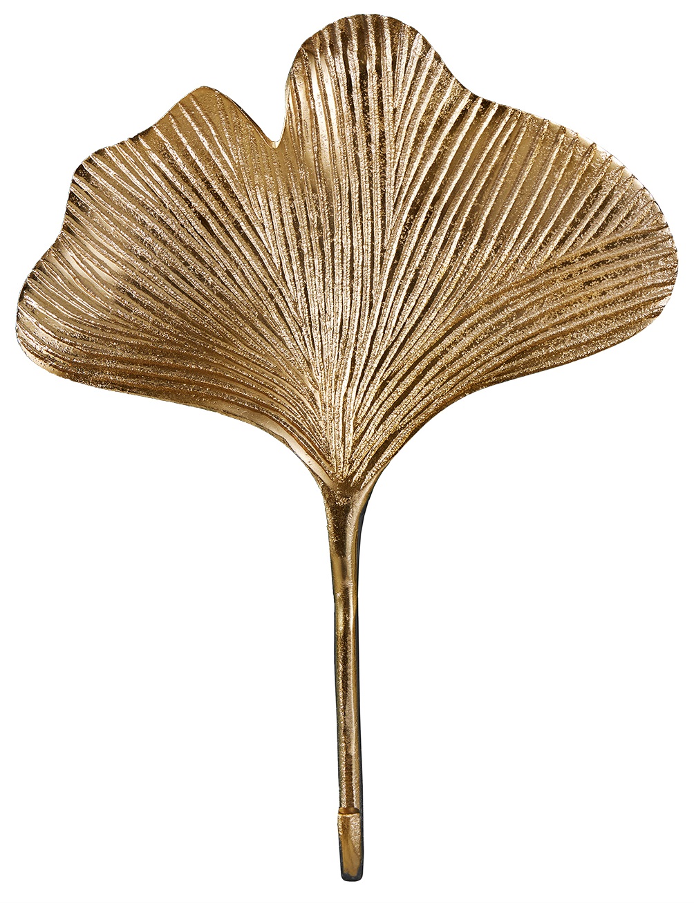 Zestaw trzech wieszaków metalowo-aluminiowych w złotym kolorze o wyjątkowym stylu liściastym – grafika-1.