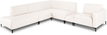 Zestaw wypoczynkowy ogrodowy modułowy biały lewy 290x274 cm – obraz-1