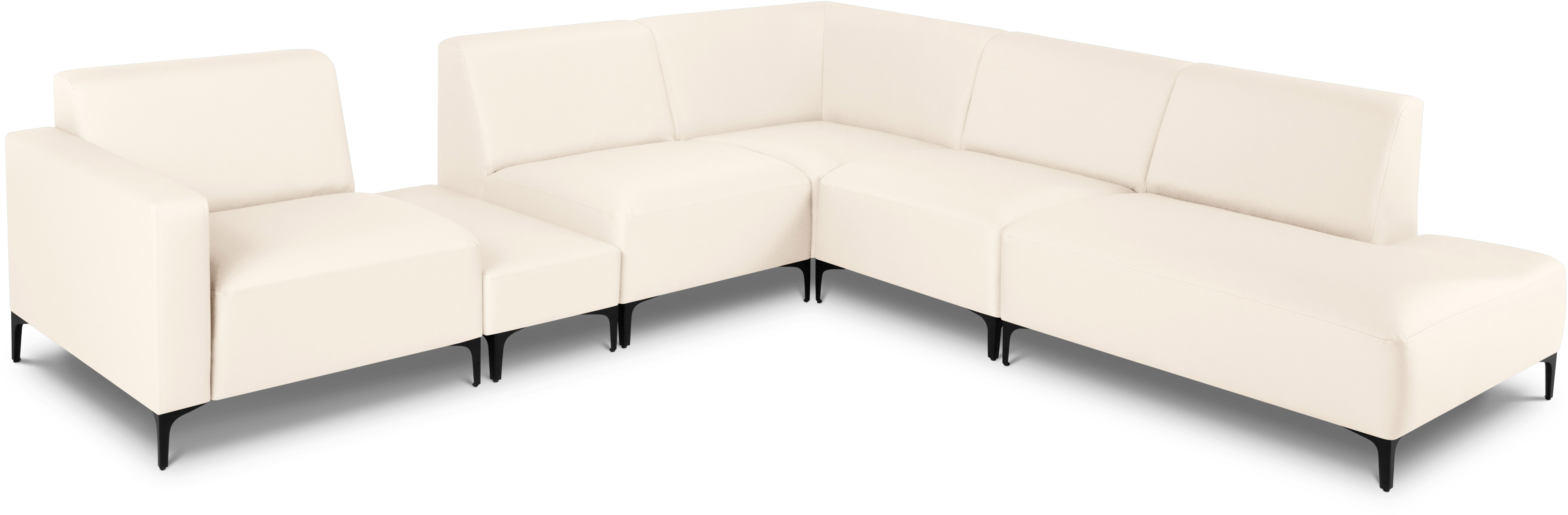 Zestaw wypoczynkowy ogrodowy modułowy jasnobeżowy prawy 290x274 cm – obraz-1