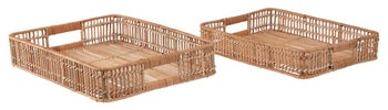Zestaw 2 tac rattanowych 41x30 cm naturalne – obraz-1