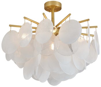 Żyrandol Caeli Ø75x71 cm biało-złoty – obraz-1