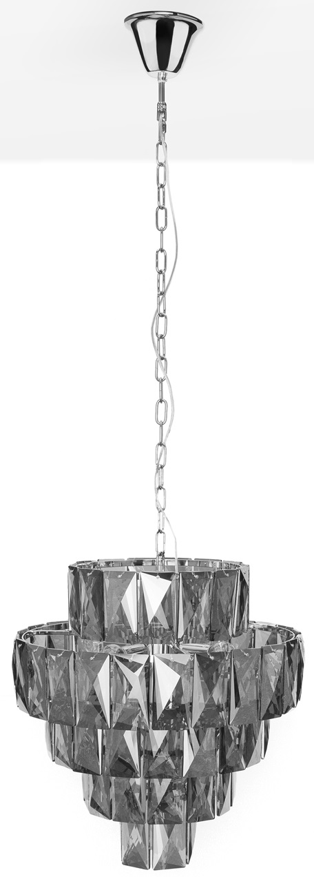 Żyrandol kryształowy w szarym kolorze do jadalni – grafika-1.