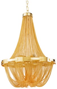 Złoty metalowy żyrandol do jadalni o średnicy 50 cm – grafika-1.